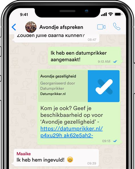 datumprikker whatsapp groep|Datumprikker kan nu ook worden gedeeld via WhatsApp